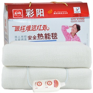 【当当自营】 彩阳 电热毯 8588 双人双控 线路安全 自动控温 碳纤维 远红外（米色羊羔绒）