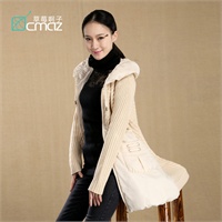 CMAZ秋冬新款 大口袋立领羊毛<em>毛衣风衣外套</em>
