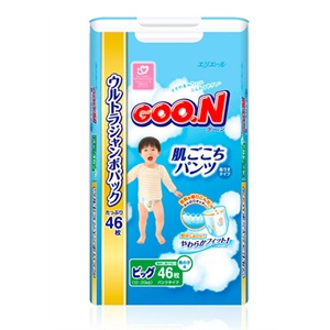 GOO.N 大王 柔软舒适拉拉裤（大包）男用 XL（12kg--20kg）46片-日本同步