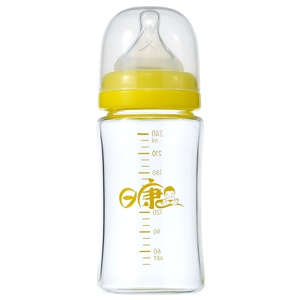 日康母乳实感宽口玻璃奶瓶240ML 颜色随机
