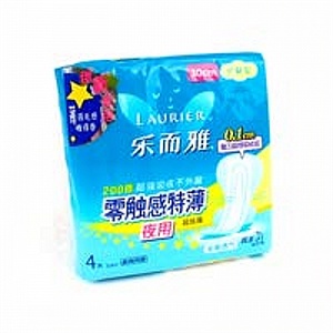 Laurier乐而雅 纤巧立围超长夜用护翼卫生巾 8片/包