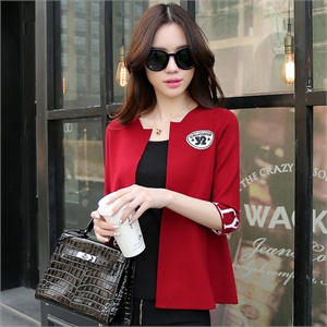 忆旅行 2015秋冬新款韩版女装<em>针织短外套</em>修身