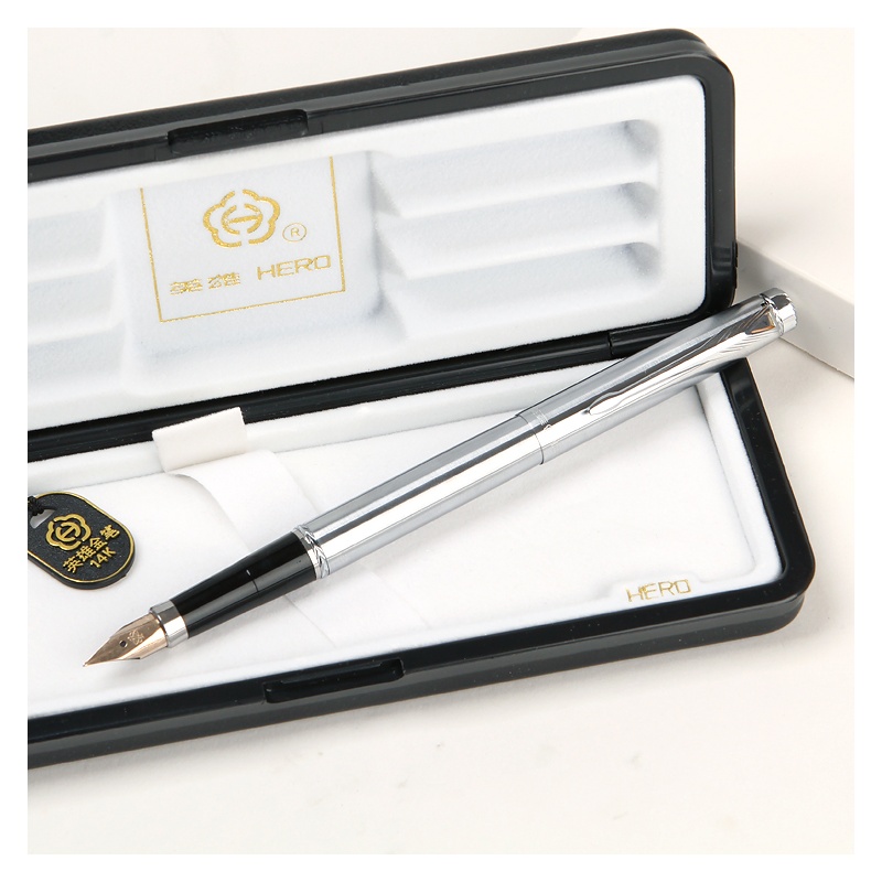 【英雄笔200钢杆14K金笔 英雄钢笔 英雄墨水笔 白夹 金夹图片】高清图_外观图_细节图-当当网
