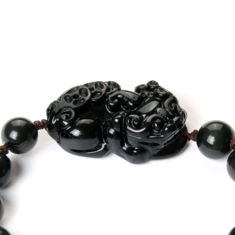 天然黑曜石貔貅手链(售完为止)图片