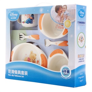 迪士尼 宝宝防滑餐具纸盒套装DG007（6件配套）
