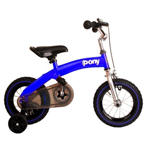 优贝 PONY 12寸儿童自行车学行车(蓝）