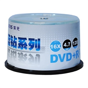 【当当自营】 Unis紫光 刻录光盘DVD+R 16X 4.7GB 蓝钻系列 50片桶装