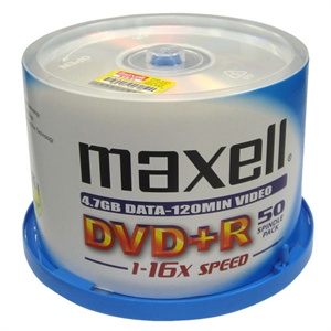 MAXELL麦克赛尔 DVD+R 16X 50P片环保装光盘