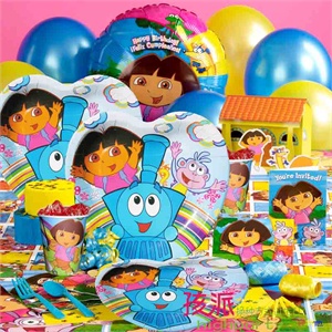 生日用品/生日聚会用品/生日派对用品/礼品多拉Dora6人高级套装