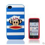 大嘴猴Paul Frank iPhone 4代手机硅胶套(红色多脸猴)