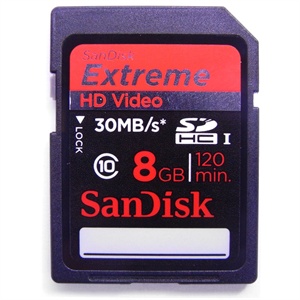 [当当销售配送]SanDisk 8GB 极速高清视频传输系列SDHC存储卡(Class10) 30MB/s