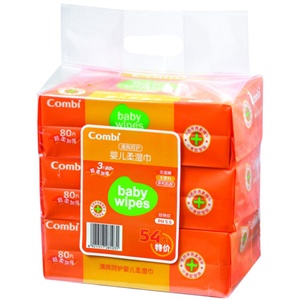 combi清爽呵护柔湿巾组合包装（80片3入）