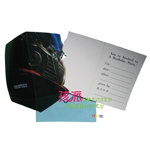 生日用品/生日聚会用品/生日派对用品/礼品变形金刚邀请卡12个/包