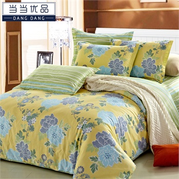 当当优品 纯棉斜纹印花四件套  奥兰蒂 适用于1.5、1.8米  118元包邮