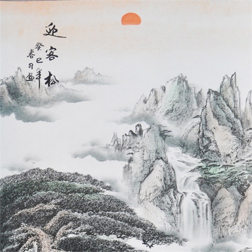 山水水墨画:江南水乡冬天彩墨国画风景图片(24)