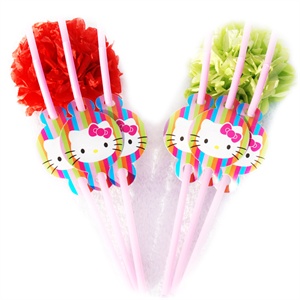 生日用品/生日聚会用品/生日派对用品/Hello Kitty吸管6个/包