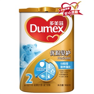 多美滋 金装优阶贝护延续较大婴儿配方奶粉2段 900g/听（新品上市）