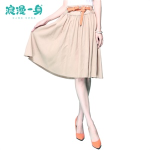 浪漫一身 2012夏装女 韩版纯色百搭 淑女A字裙半身裙 8221718