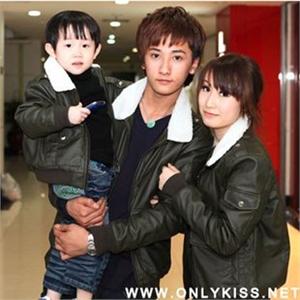 onlykiss 冬装毛领长袖拉链加厚皮衣亲子装情侣装外套OKD967