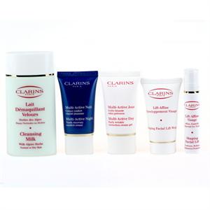 Clarins娇韵诗 五件套(纤容紧致面膜25ml+多元赋活凝露15ml+多元赋活晚间凝露15ml+温和清洁乳100ml+纤美紧容露10ml