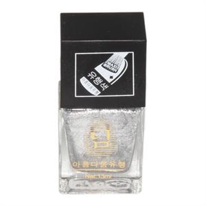 艳庄甲油韩国出口装#34银色星沙13ml 赠 指甲花 贴片 花色随机