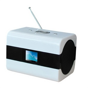 先科V828便携式OLED液晶屏显示立体声音箱（温莎白）