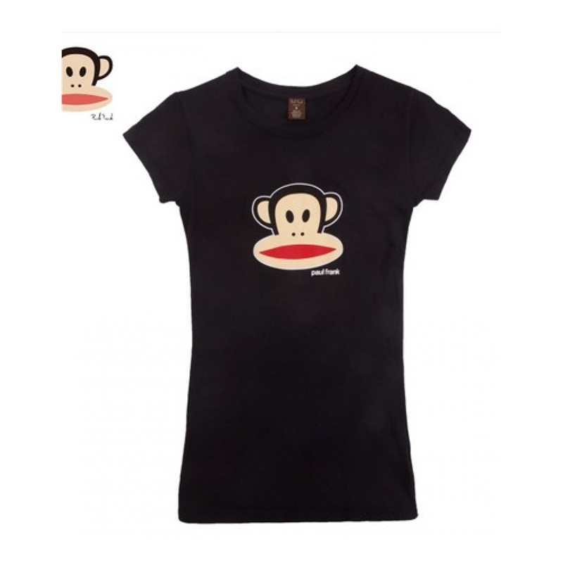 【paul frank 黑色<em>大嘴猴 女士</em> 经典头像短袖<em>T恤</em>