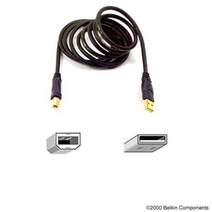 usb数据线 usb打印线-美国贝尔金高速USB2.0传输线黄金版(3米)