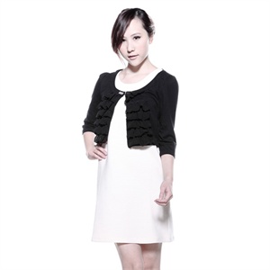 [当当自营]OLOMO欧莱诺 女气质短款U领外套