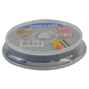 【当当销售配送】MAXELL麦克赛尔 DVD-RW 2X 4.7GB 台湾产 10片桶装 刻录盘