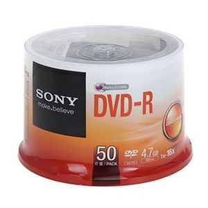 【当当销售配送】SONY 索尼 DVD-R 16X 4.7G 台产 桶装50片 刻录盘