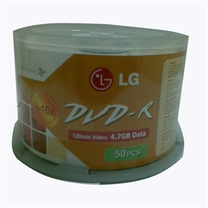 【当当销售配送】LG DVD-R 16X 4.7GB 十字版 50片桶装 刻录盘