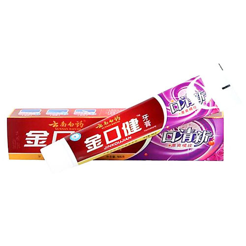 [当当自营]云南白药 金口健口清新激爽橘玫牙膏130g