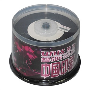 【当当自营】 Unis 紫光 CD-R 52X 700MB 双面黑胶中国印象可打印系列 50片桶装 刻录光盘