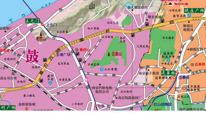 南京城区地图挂图(双全开 1.5*1.1米 专业挂图 