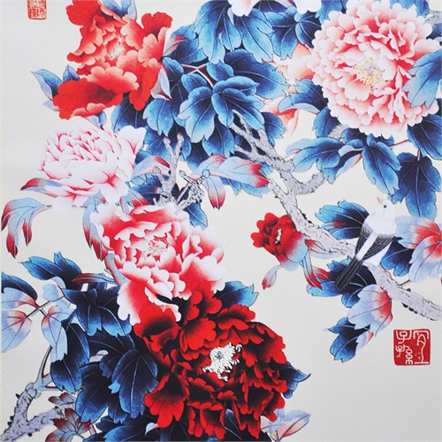 墨香阁 富贵祥和图 经典丝绸画系列 美好寓意 国画 书画 商务 外事