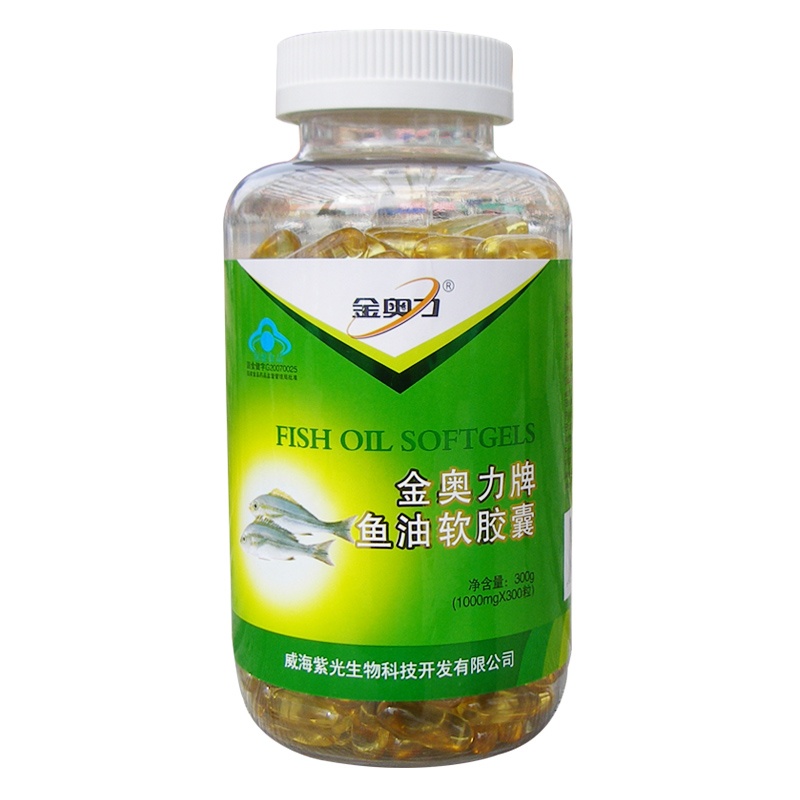 金奥力鱼油软胶囊1000mg*300粒 辅助降脂