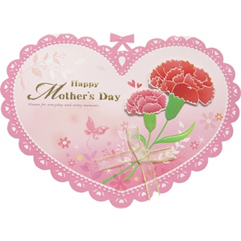 台湾四季 创意母亲节康乃馨贺卡卡片 送妈妈实用礼物祝福卡 馨心 批发