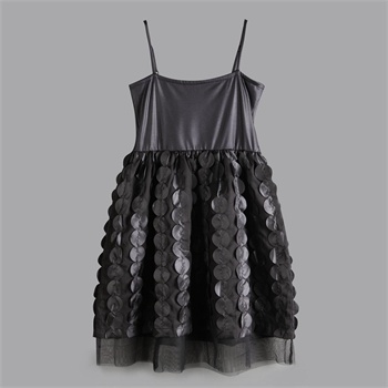 【s·deer/outlet裙子】sdeer圣迪奥女装立体贴布装饰吊带小黑裙