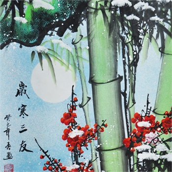 竹于松,梅并称为"岁寒三友",历来为文人墨客所喜爱,写几句描写这三者