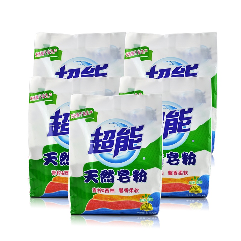 超能青柠&西柚天然皂粉360g(5袋装)
