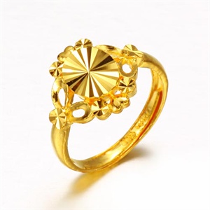 [当当自营]萃华金店 千足金黄金精品戒指 椭圆仿钻蝴蝶 4.96g