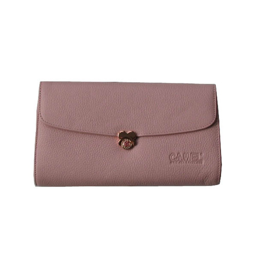 美国骆驼牌头层牛皮粉色手拎斜挎淑女包wb13008-1